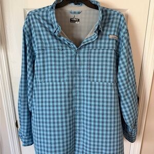 Habit Blue and Gray Mesh Shirt